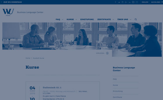 Referenz Seminarmanagement Software WU Wien